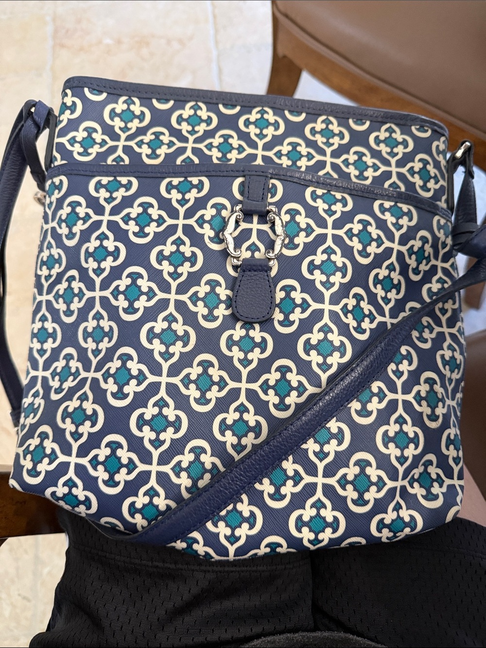 Brighton Navy Patterned Crossbody Bag